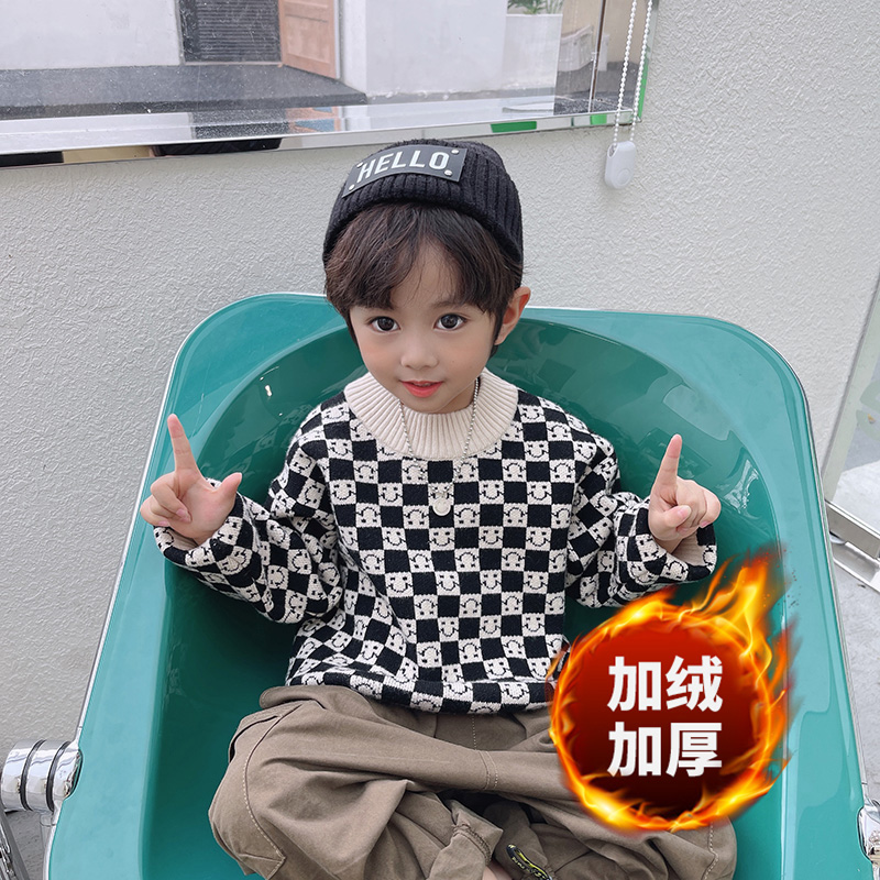 儿童毛衣保暖秋冬新款针织衫儿童打底衫洋气中小童线衣套头吴2