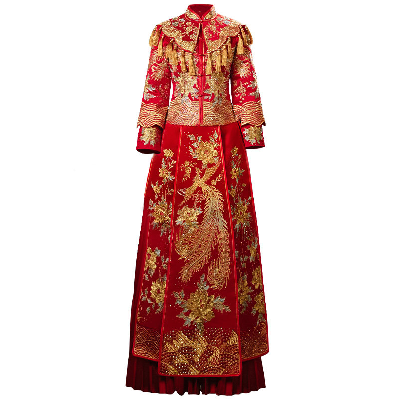 新娘秀禾服2021新款女结婚中式婚纱 宠束旗袍