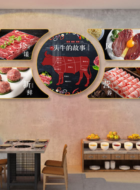 火锅烧烤肉店餐厅海报装饰画