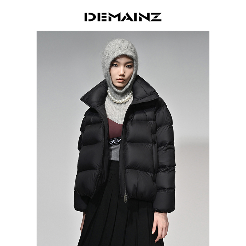 DEMAINZ地缦云朵美拉德咖啡碳环保羽绒服女秋冬鹅绒石墨烯保暖