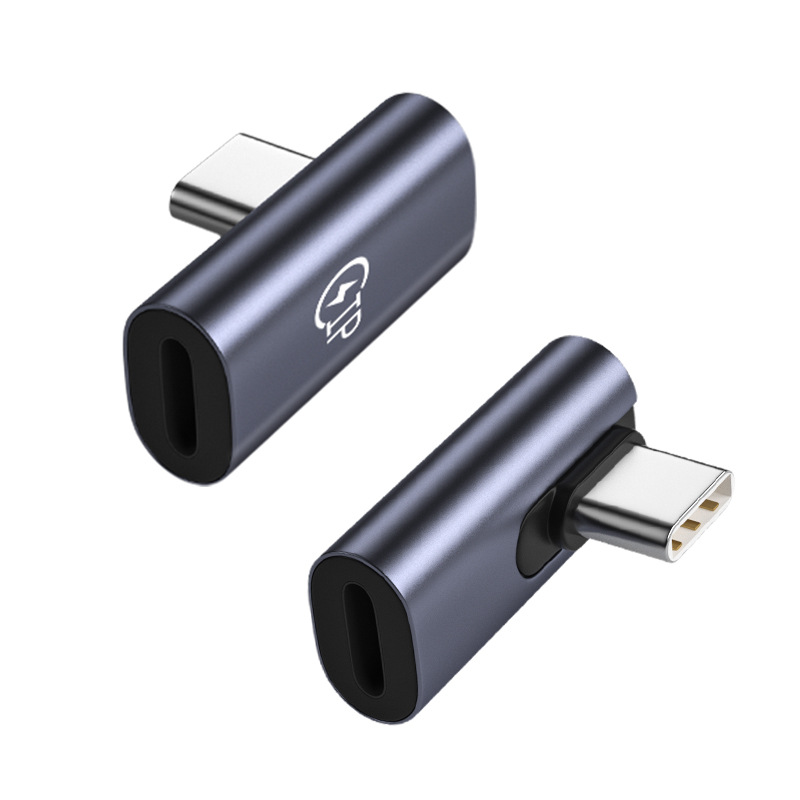 LZL USB3.1转接头 C母转Lighting公C公Lighting母转C公弯头手机转接头 - 图2