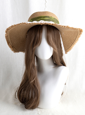 绿野仙踪夏季蕾丝宽檐草帽女款