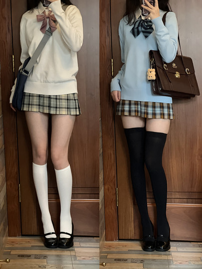 LF original puro algodón color sólido suéter manga larga cuello en V