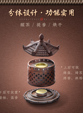 宫廷的宫灯熏香陶瓷烤茶炉小夜灯