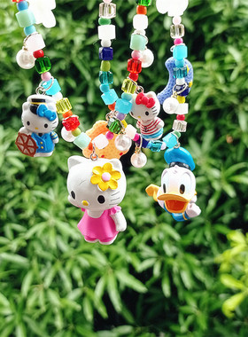 海军kitty猫唐老鸭自制水晶项链