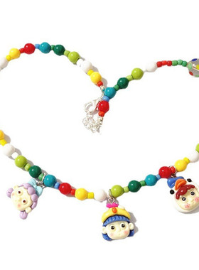 欧美卡通帽子小丑娃娃时尚项链女