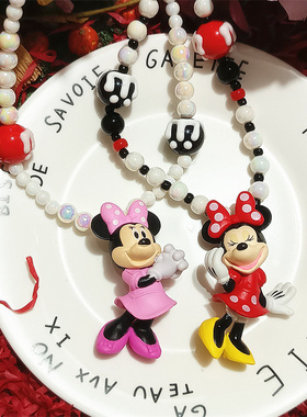 原创手作米老鼠吊坠树脂项链女