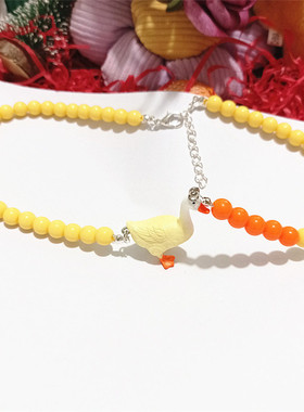 鸭子Duck搞怪大白鹅手工串珠项链