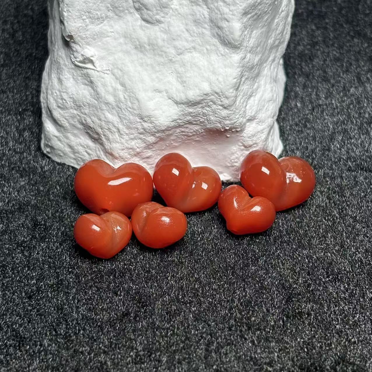 精品无暇南红玛瑙屁桃上下通孔配件手工diy文玩配饰手串手链项链 - 图0