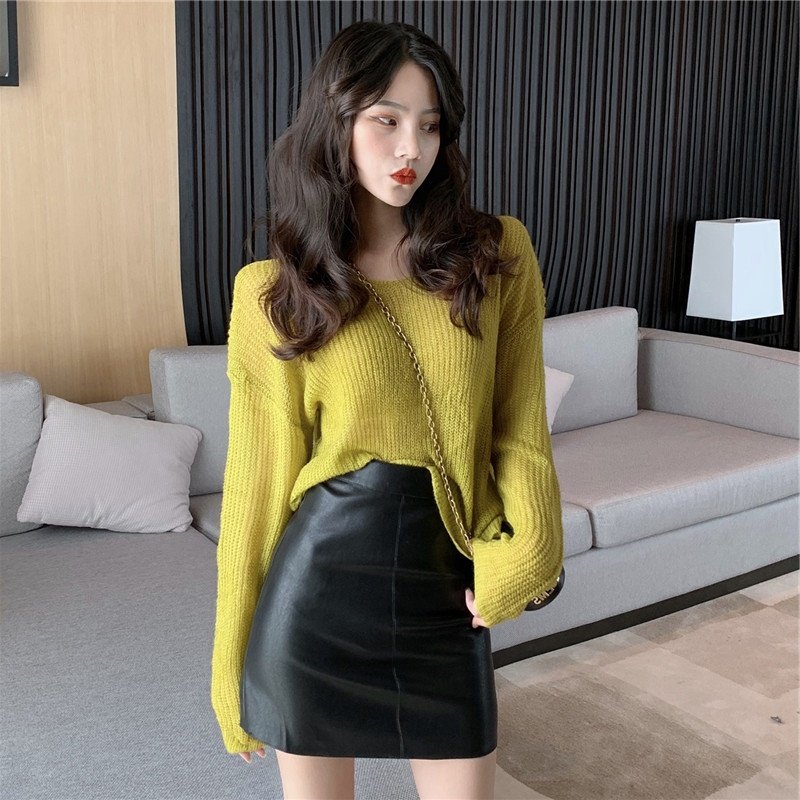 2020秋冬新款网红风百搭pu小半身裙 倩辉半身裙