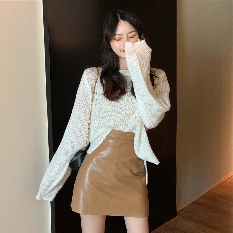 2020秋冬新款网红风百搭pu小半身裙 倩辉半身裙