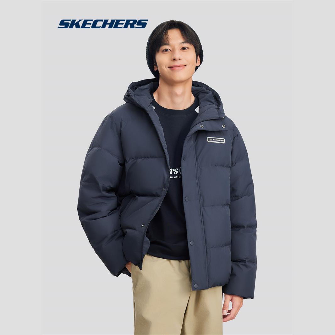 Skechers斯凯奇男女同款中性连帽羽绒服冬日保暖耐穿防油防沾水