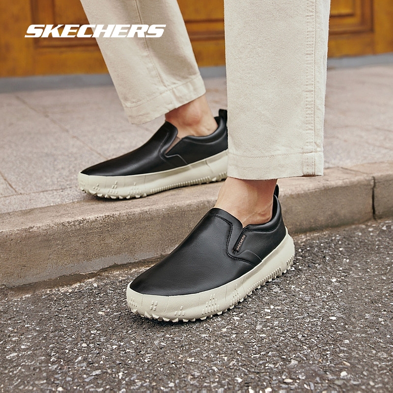 Skechers斯凯奇男士复古一脚蹬休闲鞋2025秋季新款足弓支撑通勤鞋