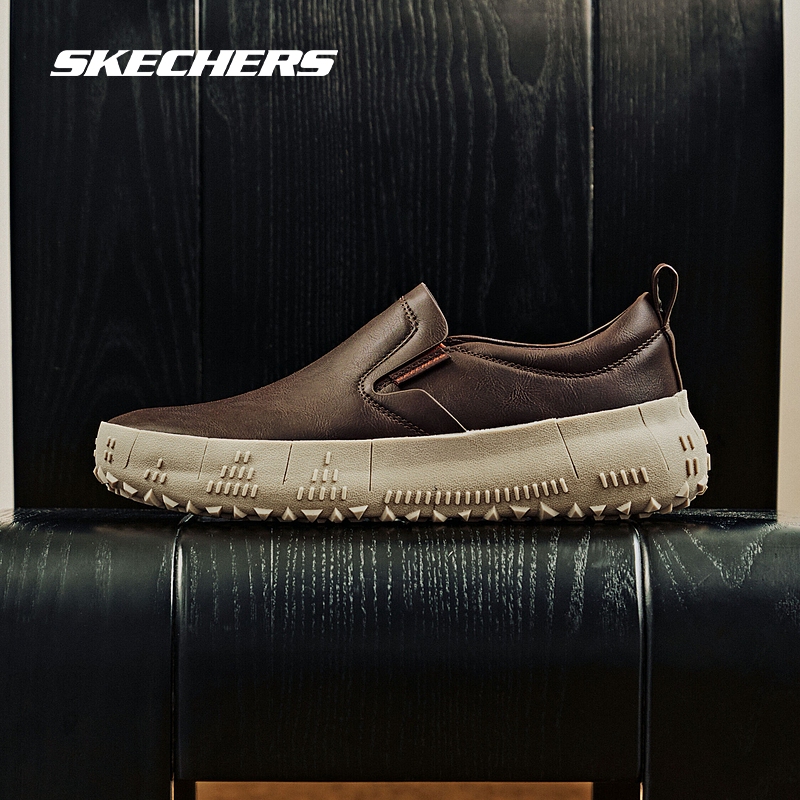 Skechers斯凯奇男士复古一脚蹬休闲鞋2025秋季新款足弓支撑通勤鞋