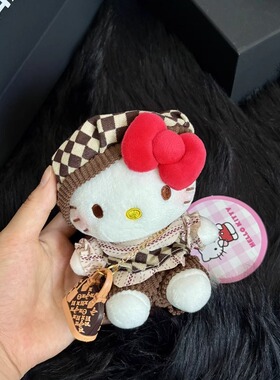 正版Hellokitty毛绒公仔包包挂件女背包老钱风玩偶挂饰钥匙扣女生