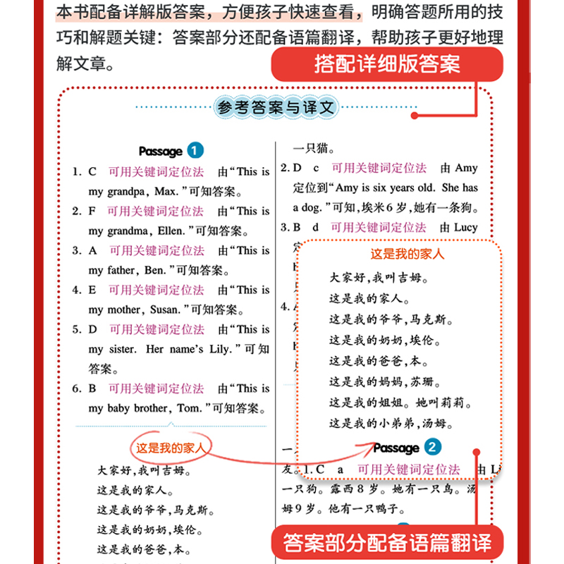 2023小学英语阅读答题技巧专项强化训练三四五六年级上册下册人教版阅读理解与完形填空专项训练题听力训练大全课外阅读每日一练 - 图3