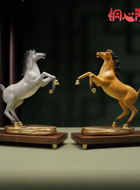 黄铜摆件《立马发财》家居工艺品铜马摆件客厅桌面开业送领导礼物