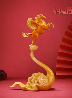 黄铜摆件《飞天小马》客厅桌面铜马摆件家居装饰工艺品乔迁礼物
