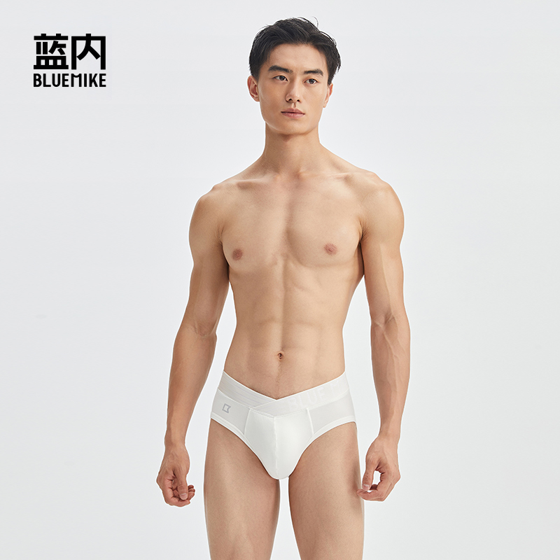 蓝内男士大v香水内裤性感透气莫代尔三角内裤潮流设计款男生短裤