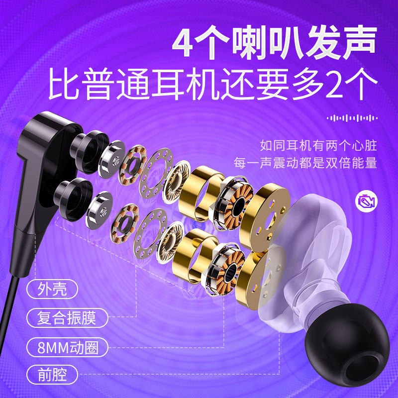 无线苹果华为荣耀oppo三星vivo游戏 幽炫蓝牙耳机