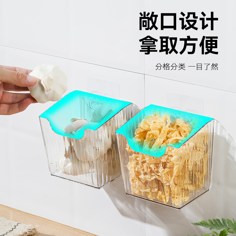 Kitchen ginger and garlic storage rack without hole punching