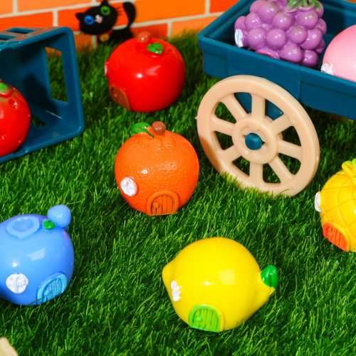 立体树脂DIY饰品水果小屋立体公仔钥匙扣挂件手机壳过家家配件 - 图0