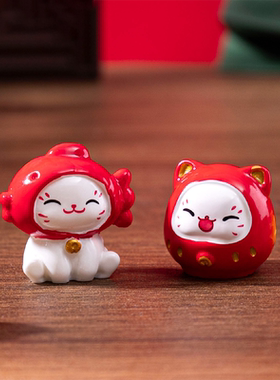 可爱迷你小猫摆件车内饰品摆件玩偶汽车中控台屏幕趴趴车装饰品