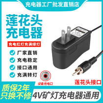 4V1A flashlight head lamp night fishing light lotus head connector lead-acid battery lithium battery charger line special