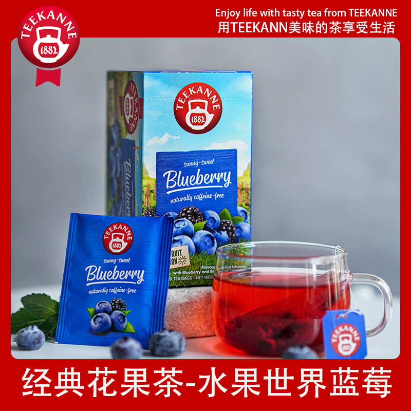 德国百年品牌 TEEKANNE 原装进口水果世界蓝莓冷泡茶20包