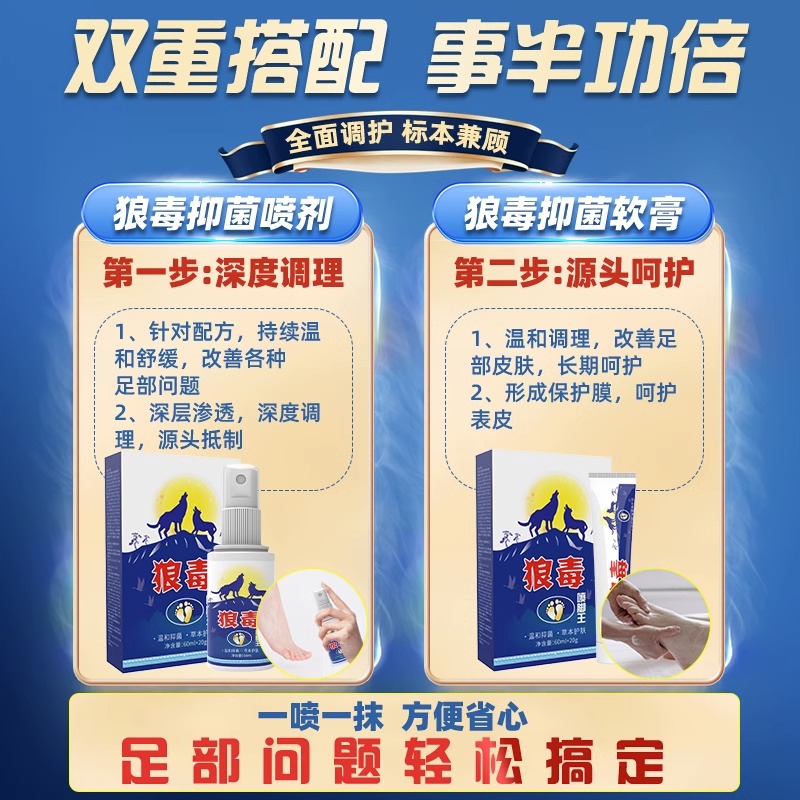 狼毒喷脚王抑菌软膏正品脚汗足部专用草本舒足脚爽脚丫清喷雾剂 - 图1