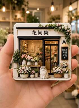 花间集鲜花店树脂浮雕磁吸冰箱贴创意家居装饰品小礼品伴手礼批发