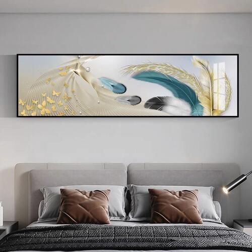 卧室床头装饰画主卧夫妻房间挂画现代简约酒店宾馆背景墙温馨壁画 - 图3