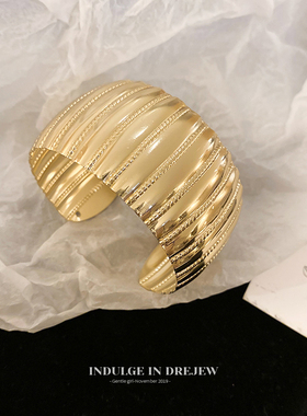 新中式条纹开口手镯女2026新款爆款手链手环轻奢小众高级感手饰