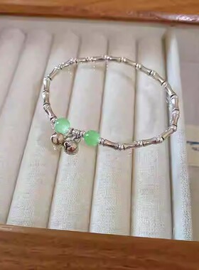 中式竹节铃铛手链设计感女