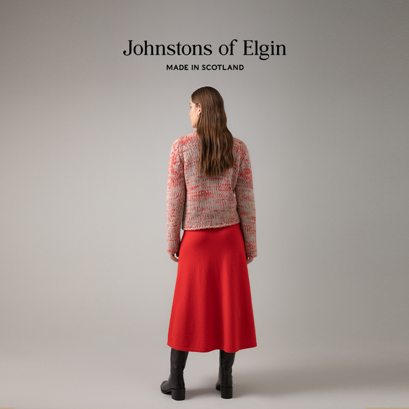 【年中7折】Johnstons of Elgin 女士Marl混色漏斗领羊绒毛衣 - 图1