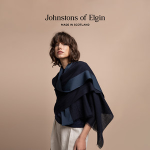 【春夏披肩】Johnstons of Elgin轻薄美利奴羊毛披肩外搭围巾礼盒