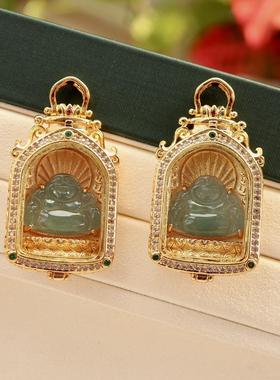 2025天然翡翠A货弥勒佛吊坠泰式蓝水翡翠佛公笑佛香囊吊坠