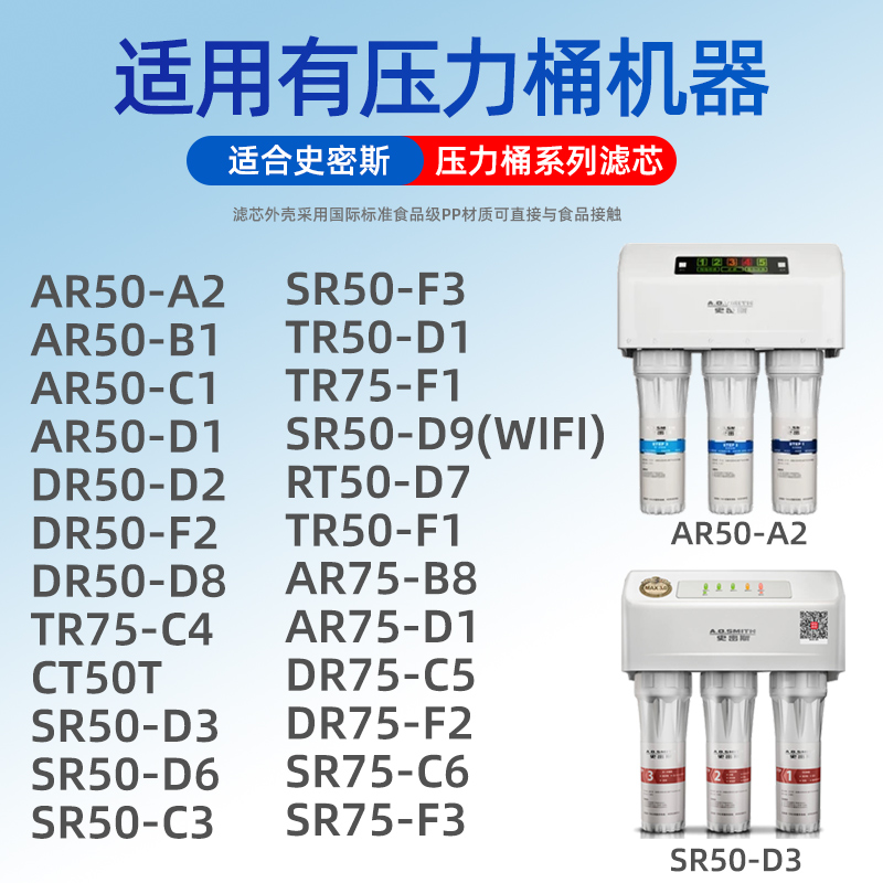 通用史密斯净水器滤芯ar50 tr400c1 max3.0非原装DR50d1 SR75-a1 - 图3