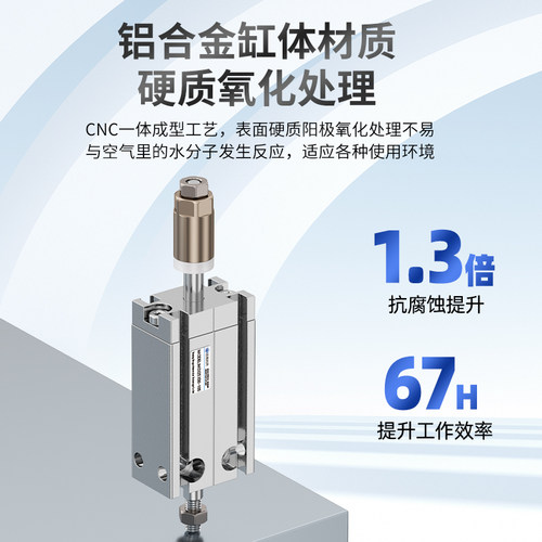 小型气动MD自由安装气缸CDU6/10/16/20/32-10*15*20*25*30*50扁形 - 图0