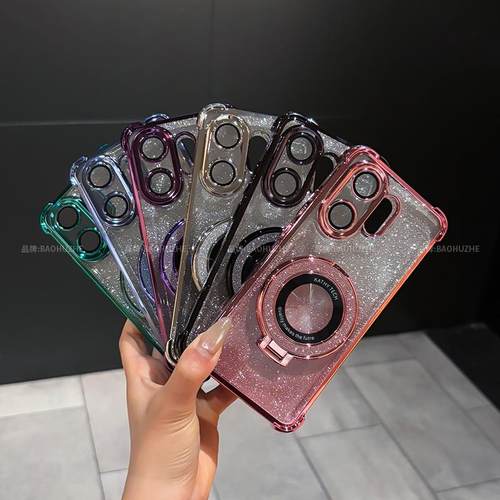 闪粉支架气囊适用vivos30手机壳新款自带镜头膜全包防摔保护套s30promini超薄透明s20pro软壳简约高级感外壳 - 图3