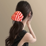 Желтая трикотажная универсальная заколка для волос, резинка для волос, простой и элегантный дизайн