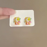 Розовые изысканные серьги, в цветочек, защита для ушей