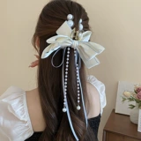 Большая высокая заколка для волос с бантиком, заколка-крабик, акула с кисточками, аксессуар для волос, изысканный стиль, китайский стиль