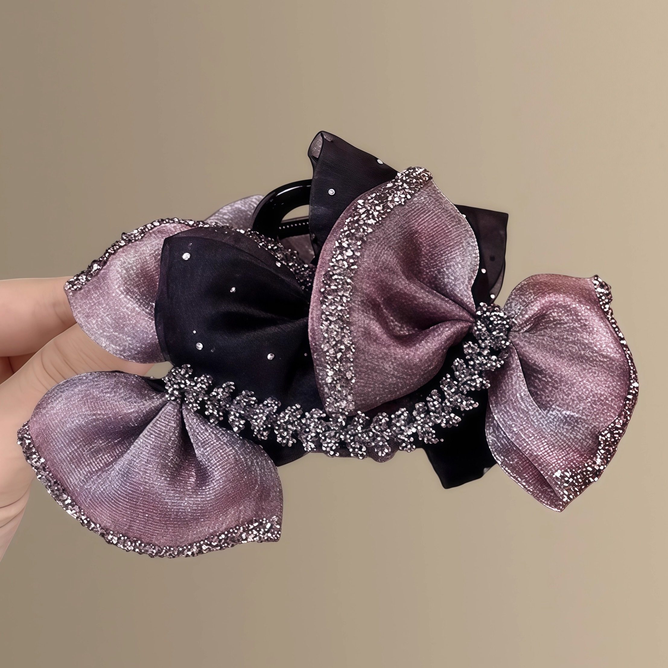 南宫晚宴！2025新款麦穗水钻抓夹设计感气质后脑勺鲨鱼夹发饰指环,淘宝优惠券,粉丝福利购,淘宝优惠卷