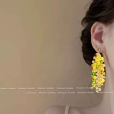 Дизайнерские изысканные клипсы, милые серьги, в цветочек, защита для ушей