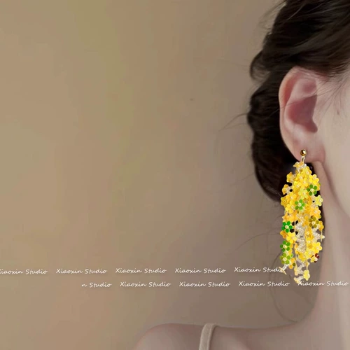 Дизайнерские изысканные клипсы, милые серьги, в цветочек, защита для ушей