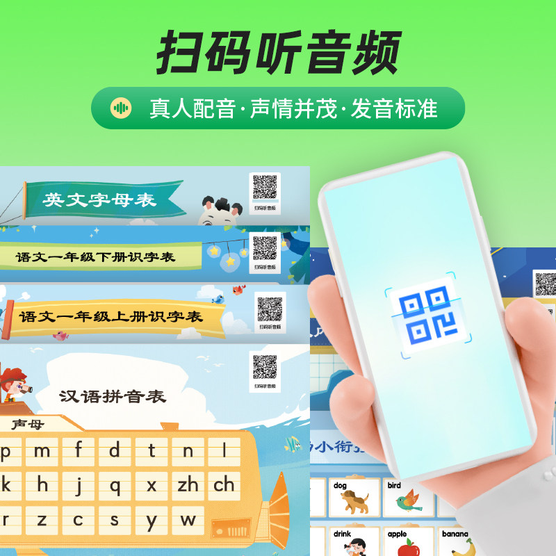 斑马【新版可点读】汉语拼音墙贴识字乘法口诀训练单词一年级挂图,淘宝优惠券,粉丝福利购,淘宝优惠卷