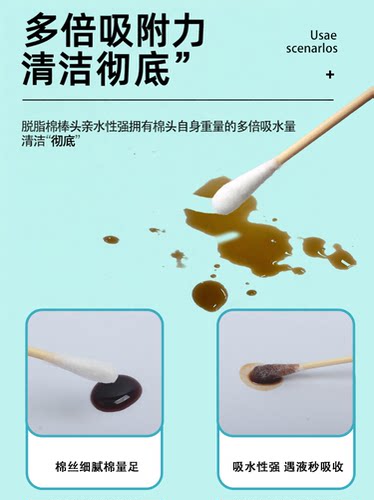 医用无菌棉签一次性脱脂大头棉棒伤口消毒新生儿肚脐清洁棉棒 - 图1