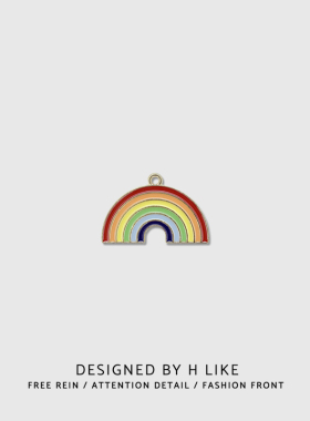 彩虹钛钢吊坠男生日女可爱项链