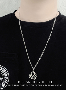 扭曲魔方项链钛钢个性蛇骨链那女